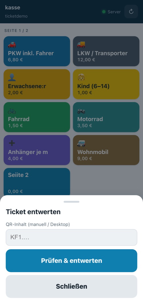 QR-Ticket entwerten