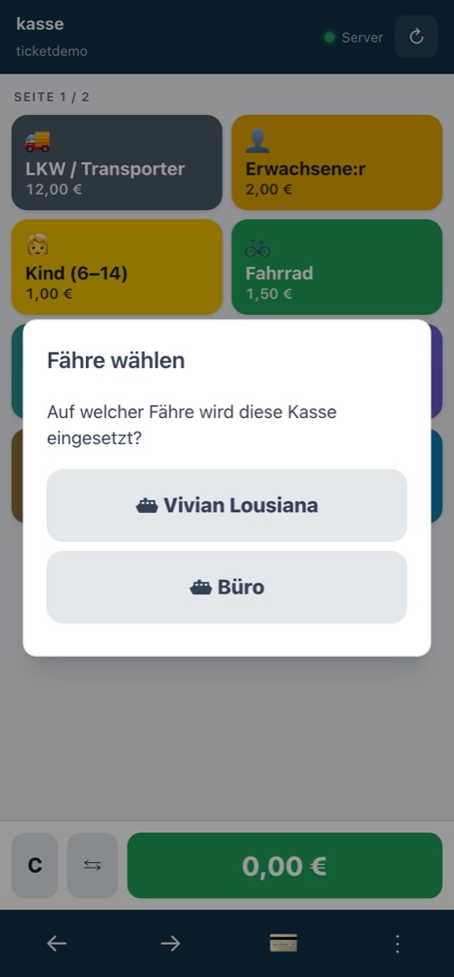 Fähre / Standort auswählen